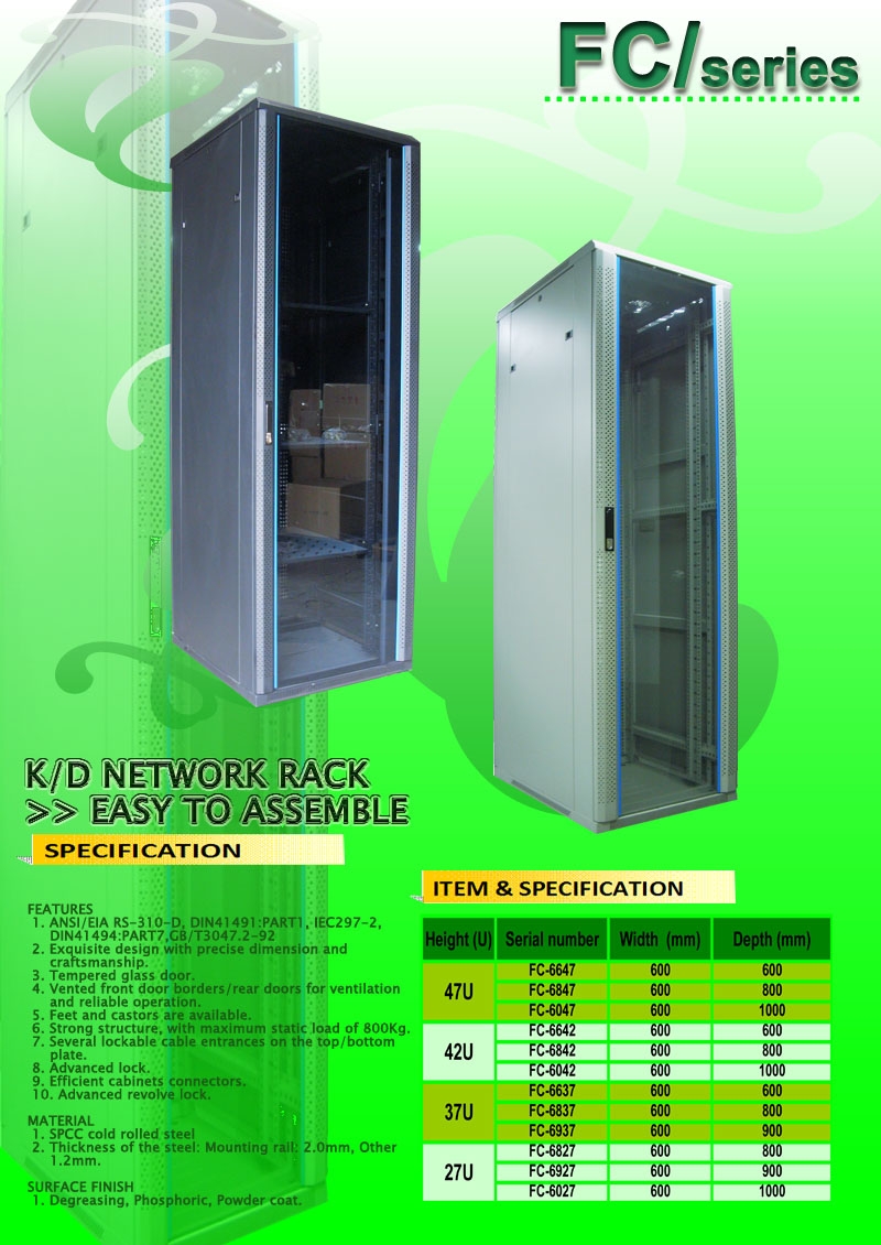 Network Server 42U 800*1000mm Glass door